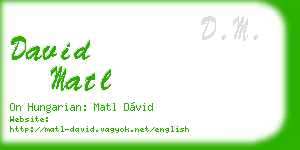 david matl business card